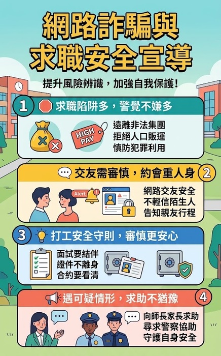 求職安全宣導(圖源由AI生成)